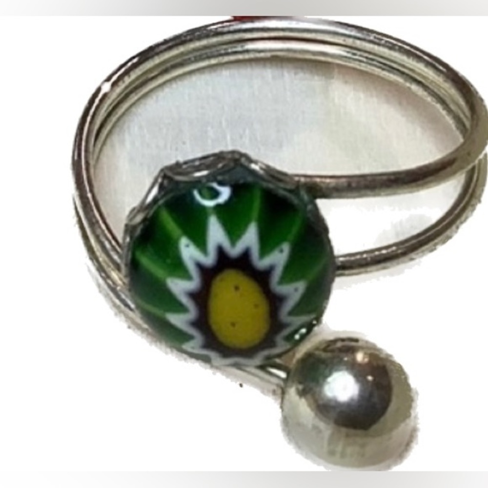 NEW Vintage cocktail ring Millefiori Adjustable